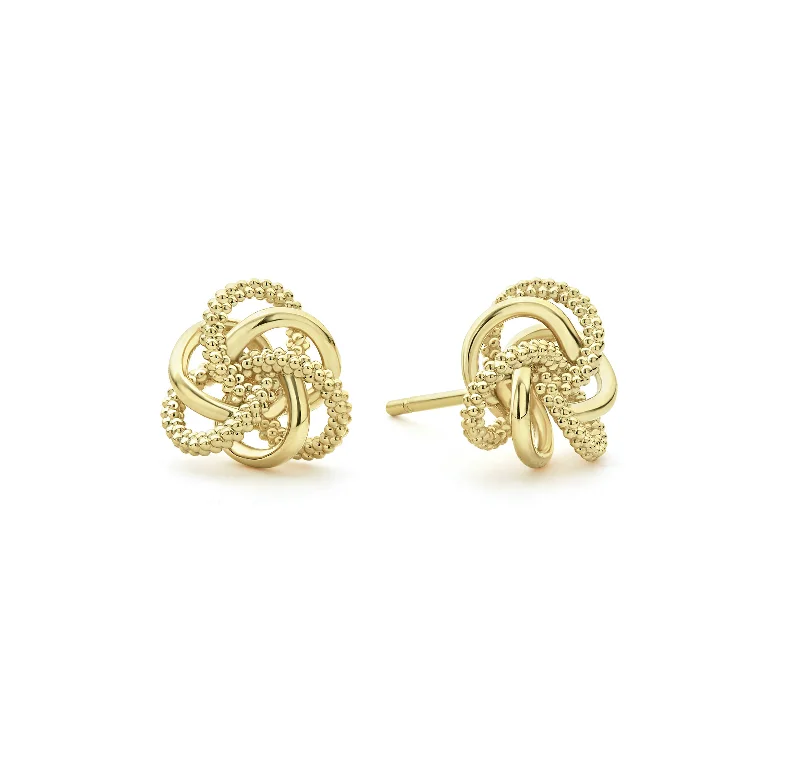 Stud Earrings for Formal Attire -LAGOS Love Knot Large Gold Stud Earrings