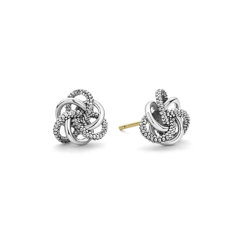 Stud Earrings for Evening Gown -LAGOS Love Knot Small Silver Stud Earrings