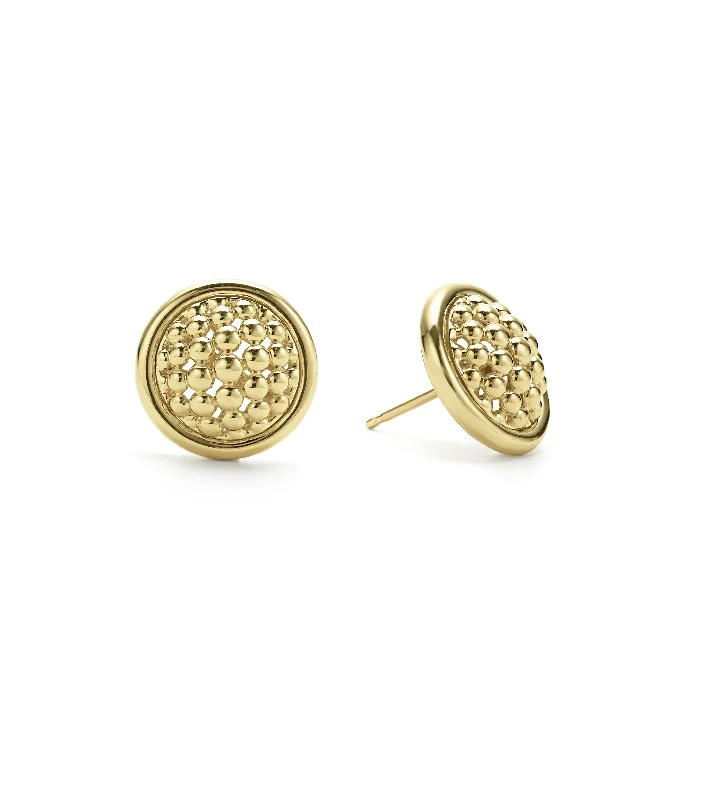 Oval Stud Earrings for Grace -LAGOS Meridian 18K Gold Caviar Stud Earrings