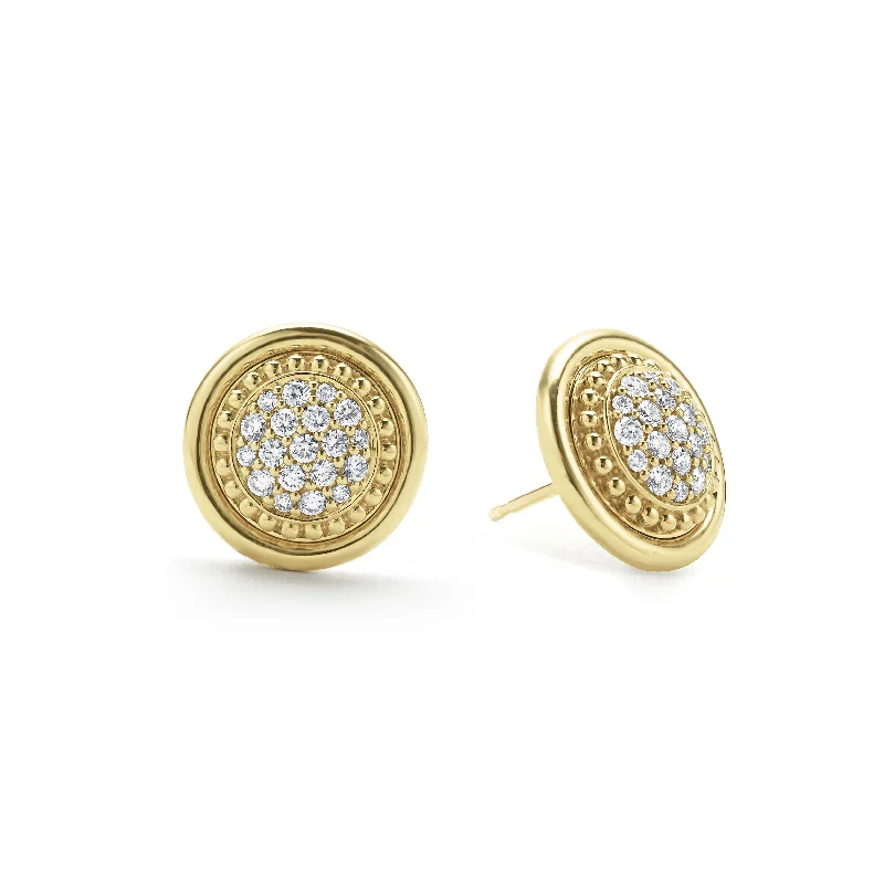 Floral Stud Earrings with Petals -LAGOS Meridian 18K Gold Diamond Stud Earrings