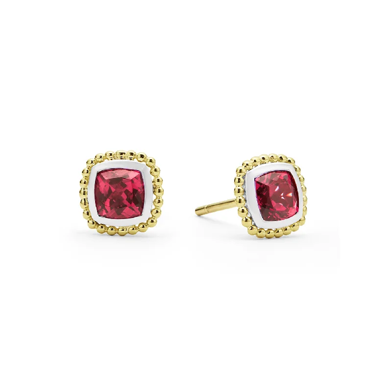 Double Stud Earrings for Impact -LAGOS Rittenhouse Rhodolite Garnet Stud Earrings