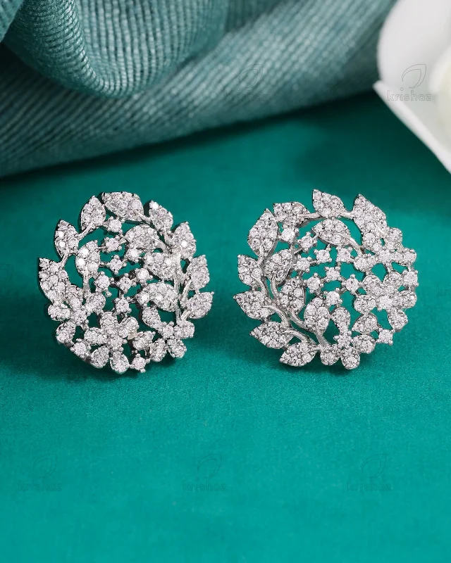 Stud Earrings with Debossed Designs -Levi Cz Stud Earrings