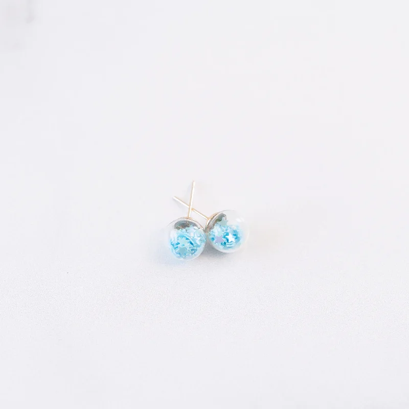 Triple Stud Earrings for Layered -Light Blue | Mini Star Confetti Stud Earrings