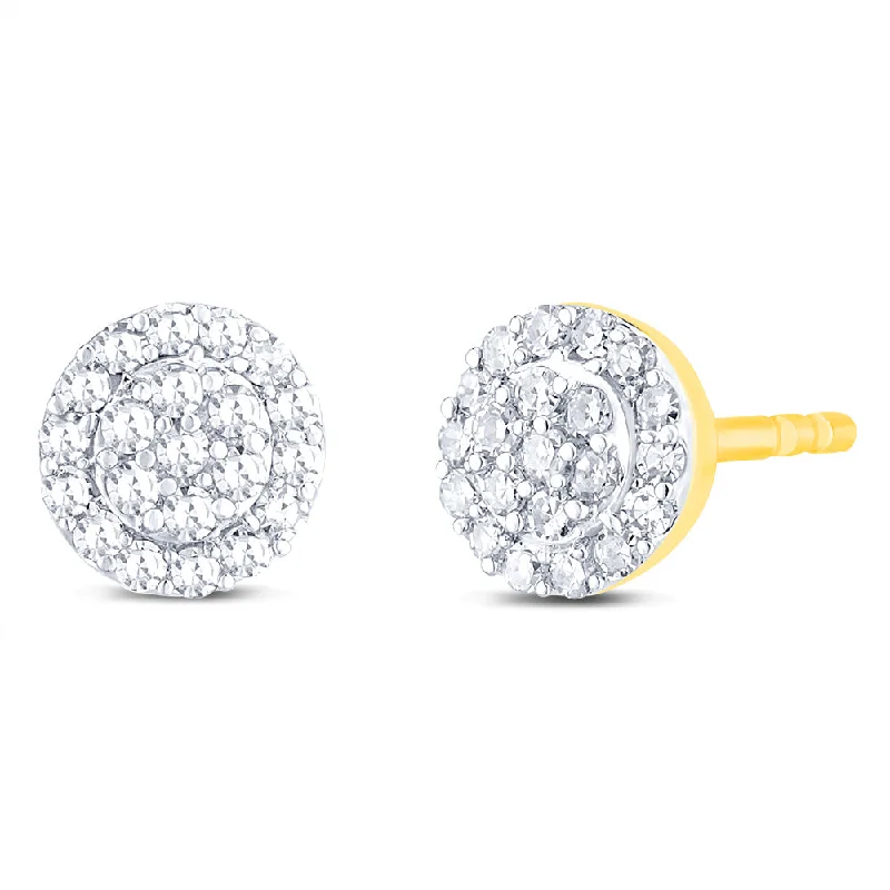 Stud Earrings with Keyhole Designs -Luminesce Lab Grown 1/5 Carat Diamond Stud Earrings in 9ct Yellow Gold