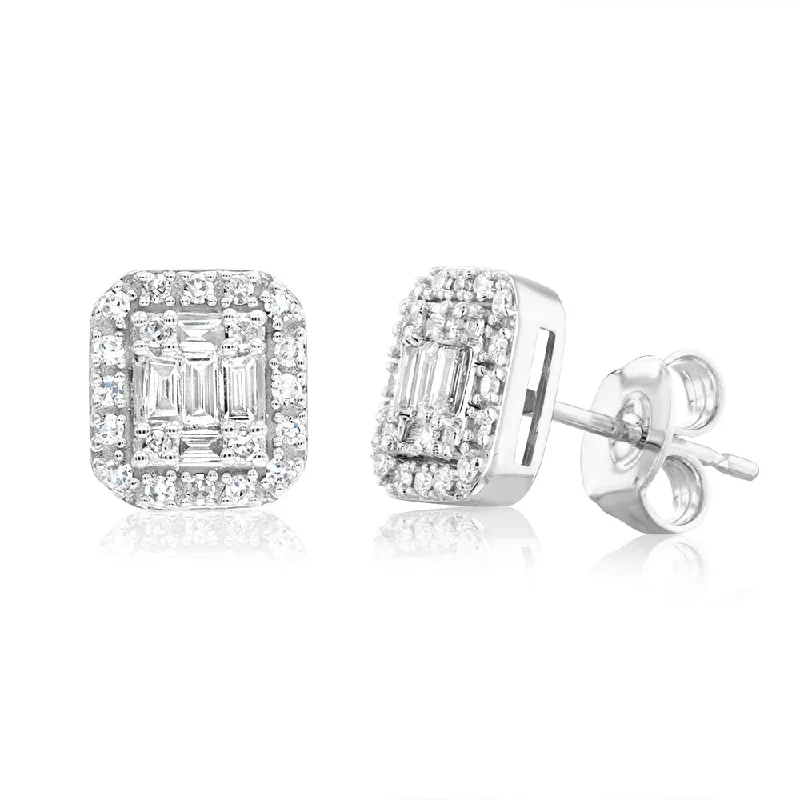 Small Stud Earrings for Delicate -Luminesce Lab Grown 2/7 Carat Diamond Stud Earrings in 9ct White Gold