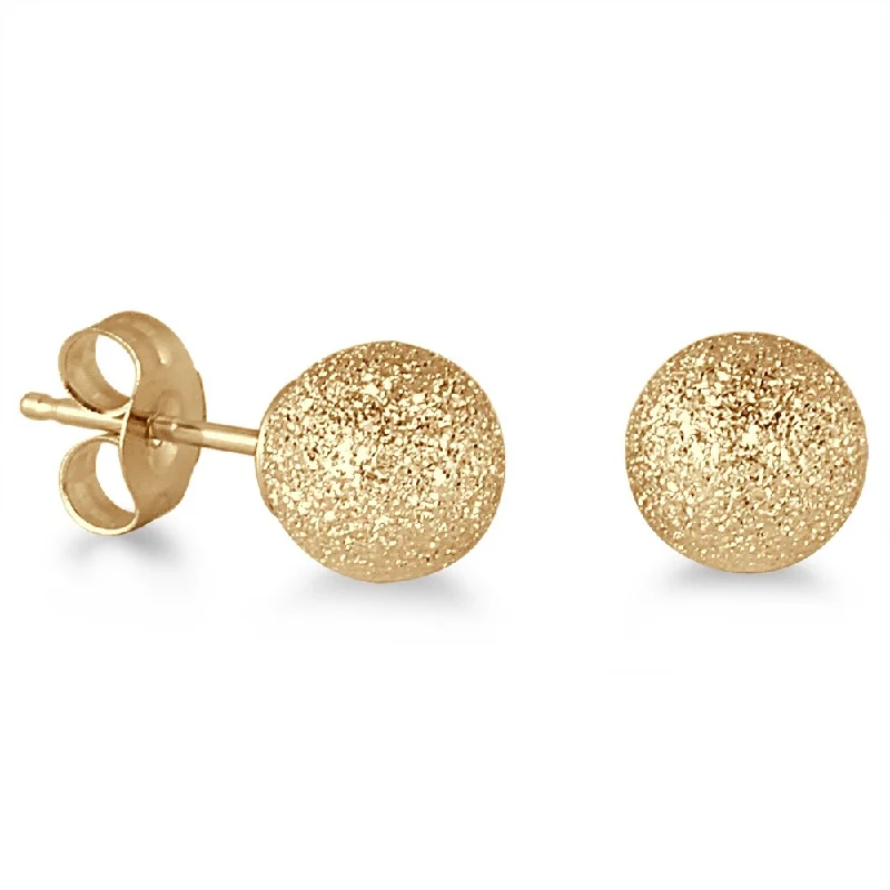 Contemporary Stud Earrings for Fashion -Marquee Jewels 14K Yellow Gold Laser Cut Ball Stud Earrings