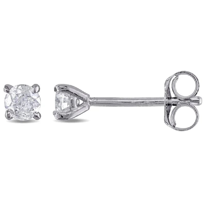 Large Stud Earrings for Statement -Miadora 1/4ct TDW Diamond Martini-Style Stud Earrings in 14k White Gold