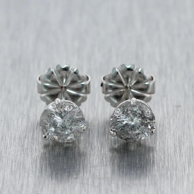 Round Stud Earrings for Classic -Modern White Gold Filled 3.86ctw Diamond Stud Earrings