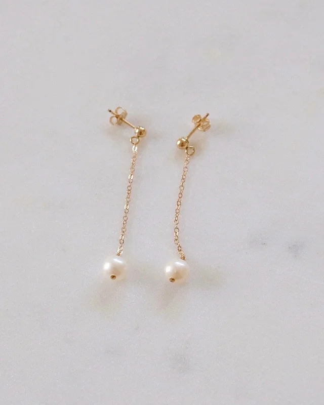 Stud Earrings with Filigree -Pearl Drop Stud Earrings