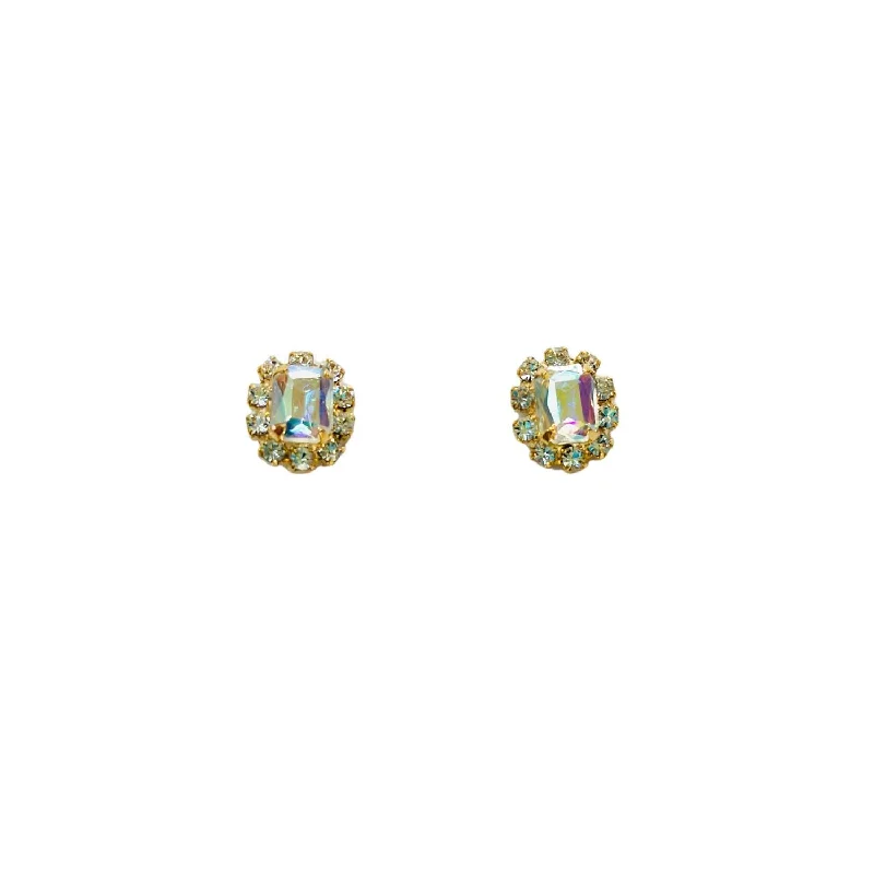 Stud Earrings with Filigree -Petite Stud Earrings In Crystal Ab