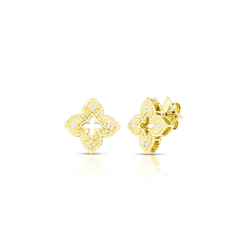 African Stud Earrings with Culture -Roberto Coin Petite Venetian Princess 18K Yellow Gold Diamond Stud Earrings