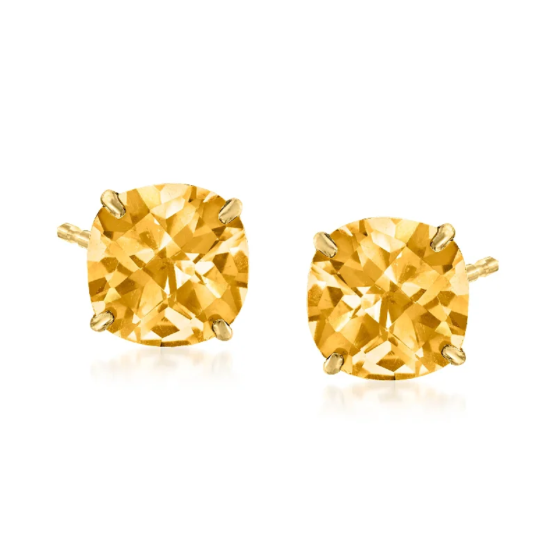 Floral Stud Earrings with Petals -Ross-Simons Citrine Stud Earrings in 14kt Yellow Gold