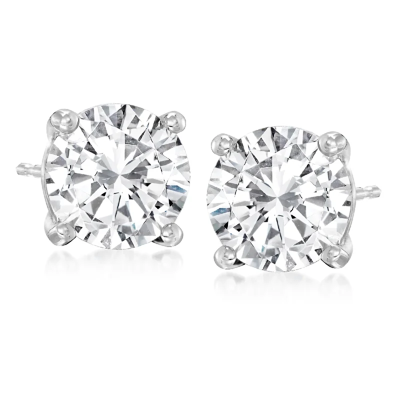 Stud Earrings for Travel Look -Ross-Simons Diamond Stud Earrings in Platinum