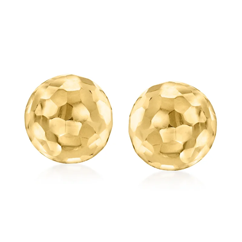 Stud Earrings with Etching -Ross-Simons Italian 14kt Yellow Gold Dome Stud Earrings