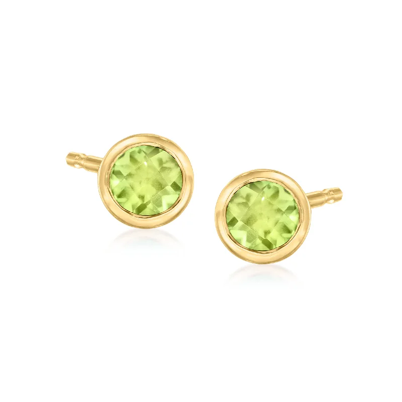 Stud Earrings for Shopping Trip -Ross-Simons Peridot Stud Earrings in 14kt Yellow Gold