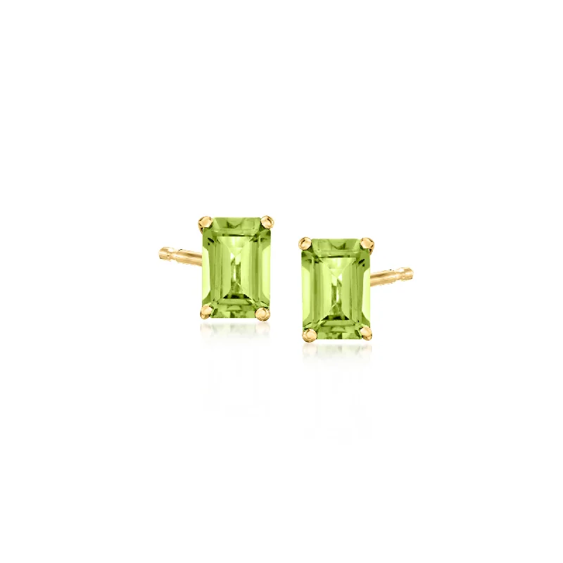 Stud Earrings for Wedding Ceremony -RS Pure by Ross-Simons Peridot Stud Earrings in 14kt Yellow Gold