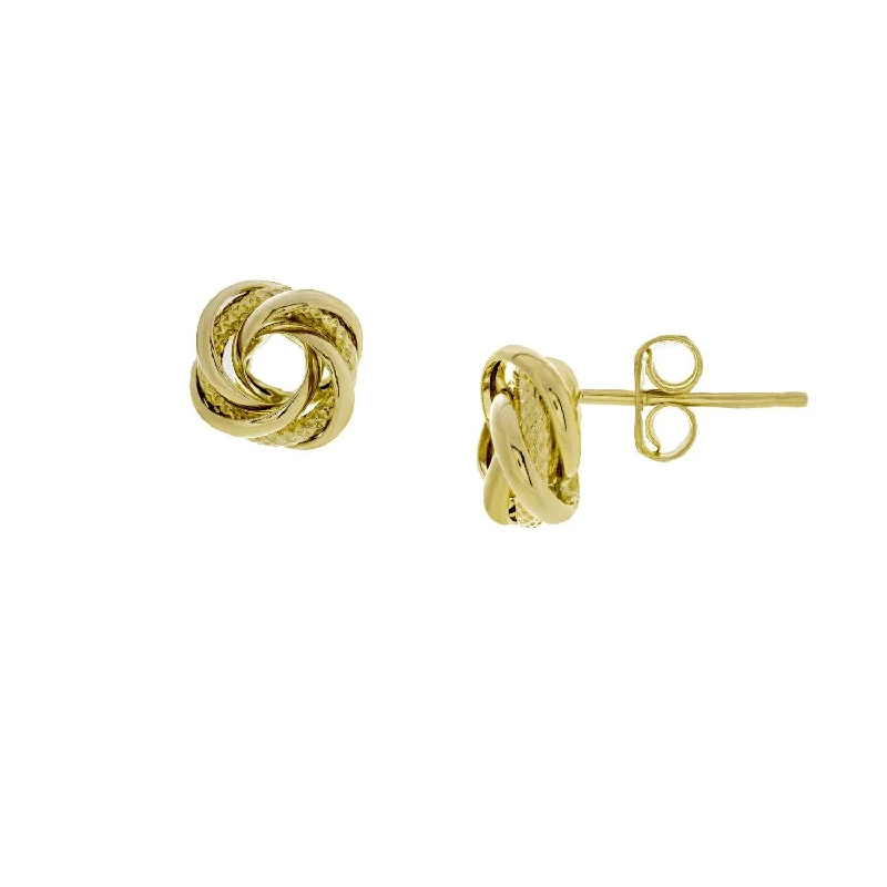 Gold Stud Earrings for Women -Sabel Everyday Collection 14K Yellow Gold Love Knot Stud Earrings