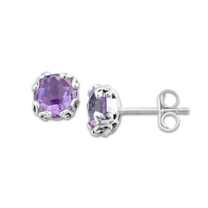 Stud Earrings for Engagement Party -Samuel B. Amethyst Birthstone Glow Stud Earrings - February