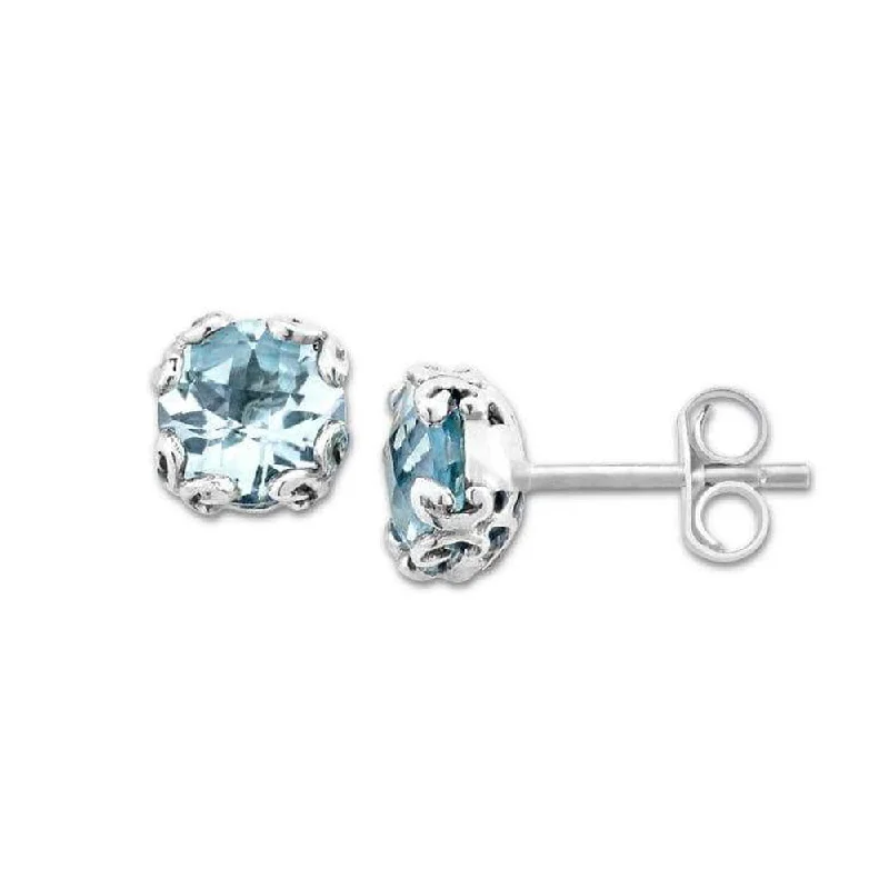 Stud Earrings with Gemstones and Beads -Samuel B. Blue Topaz Birthstone Glow Stud Earrings - December