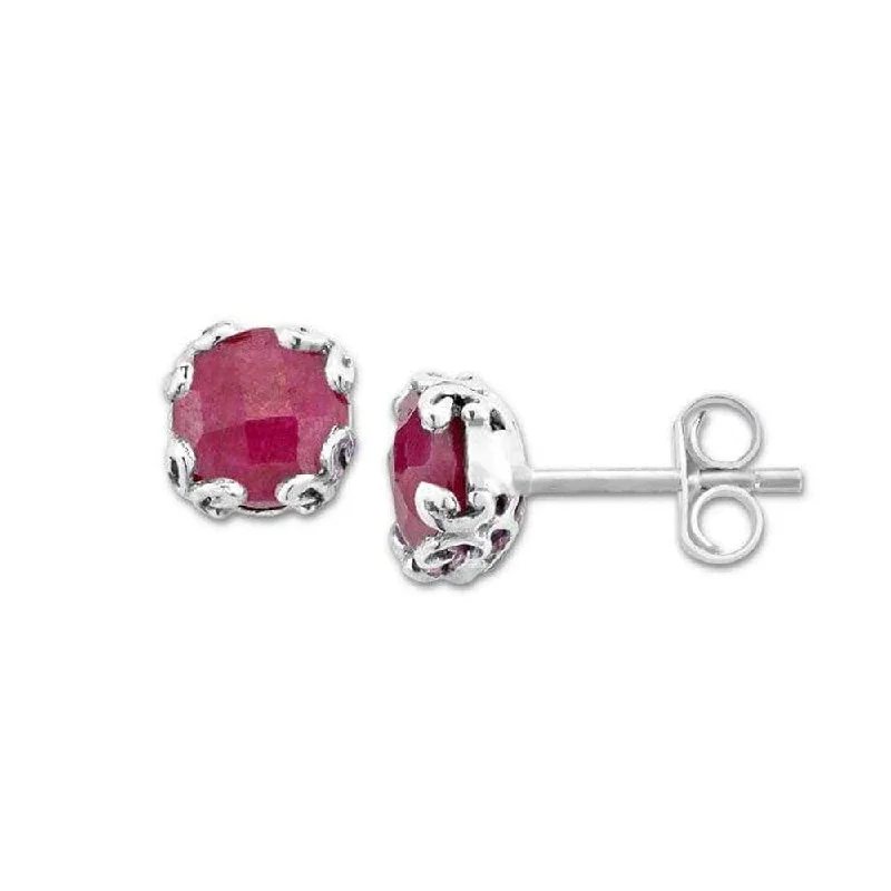 Stud Earrings with Polished Shine -Samuel B. Ruby Birthstone Glow Stud Earrings - July