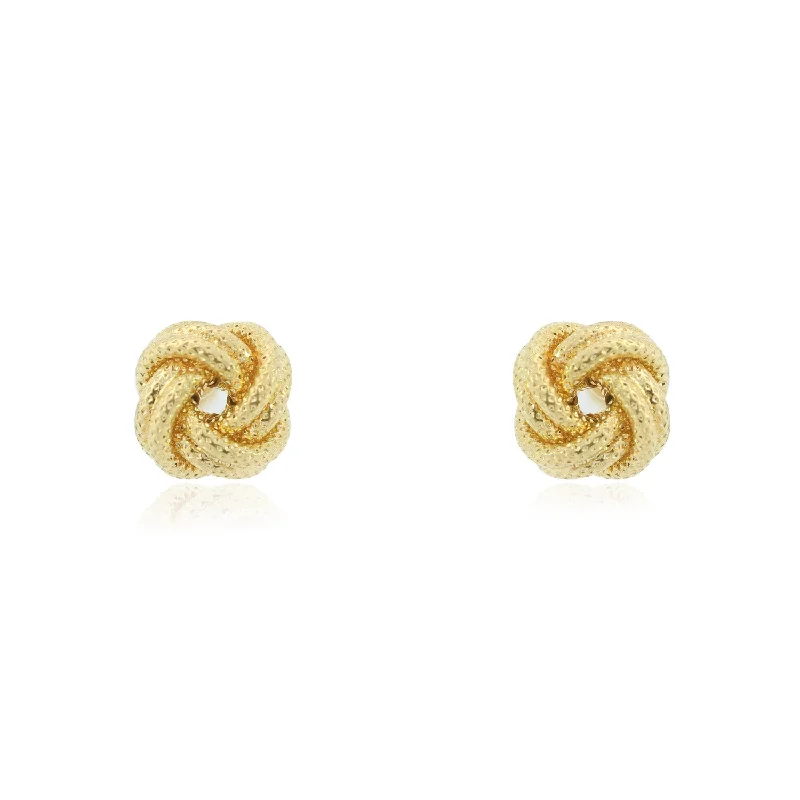 Stud Earrings with Chevron Designs -Textured Knot Stud Earrings