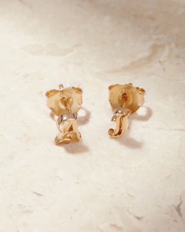 Stud Earrings with Animal Motifs -The Initial Stud Earrings [Old English]