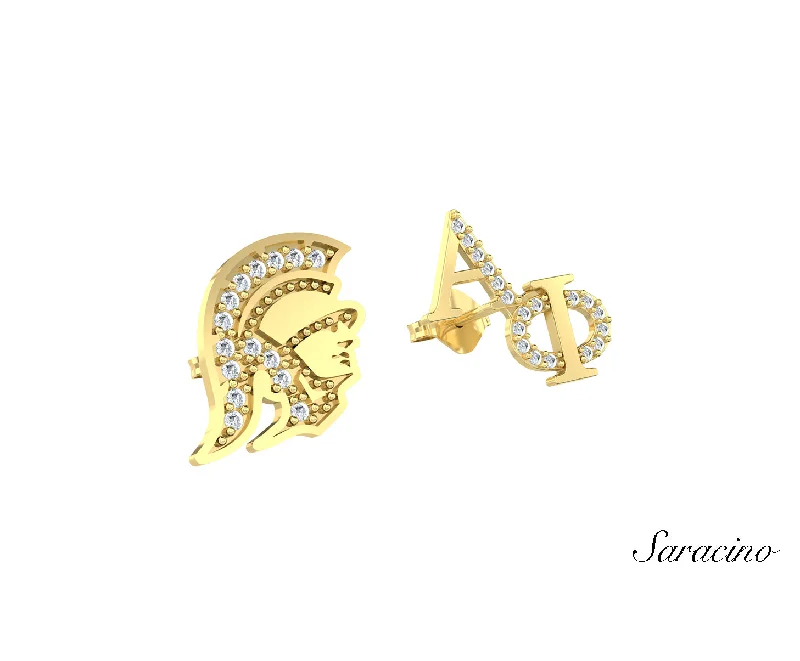 Stud Earrings for Festival Style -USC Alpha Phi Trojans Diamond Stud Earrings