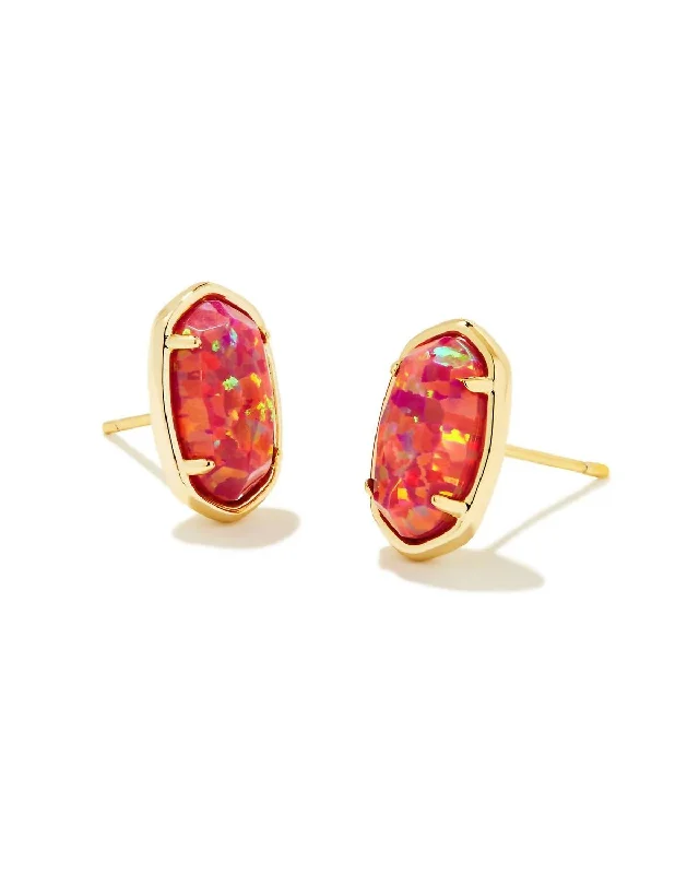 Stud Earrings with Animal Motifs -Women's Grayson Gold Stud Earrings In Berry Kyocera Opal