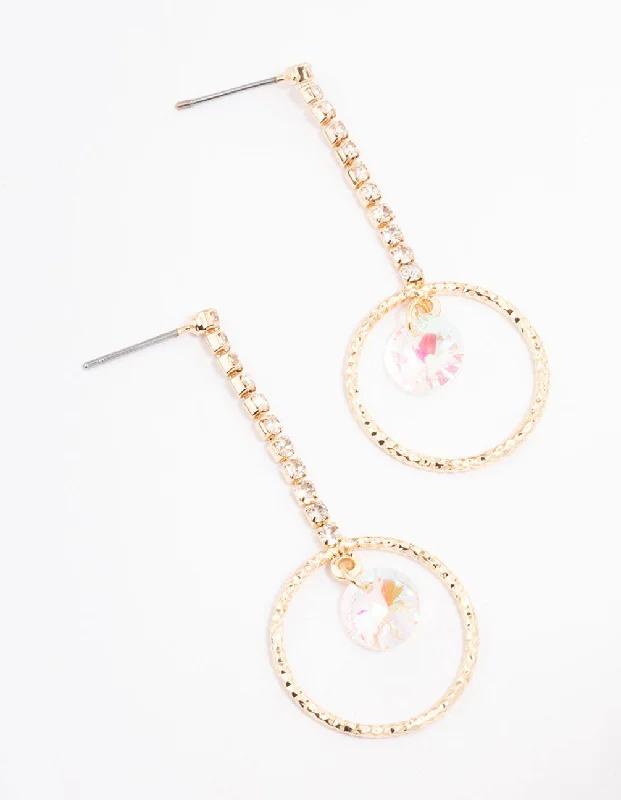 Drop Earrings for Gym Workout -Gold Cup Chain Circle Drop Earrings