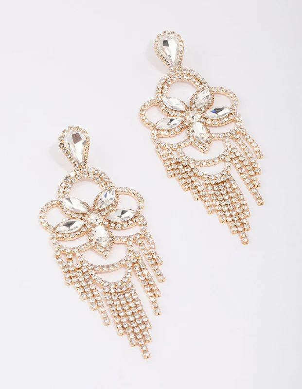 Short Drop Earrings for Subtle -Gold Moon Statement Glamorous Drop Earrings