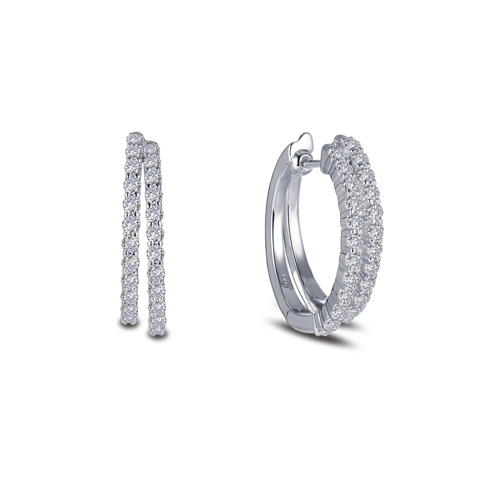 Push Back Drop Earrings for Convenience -20 mm x 23 mm Double-Hoop Earrings