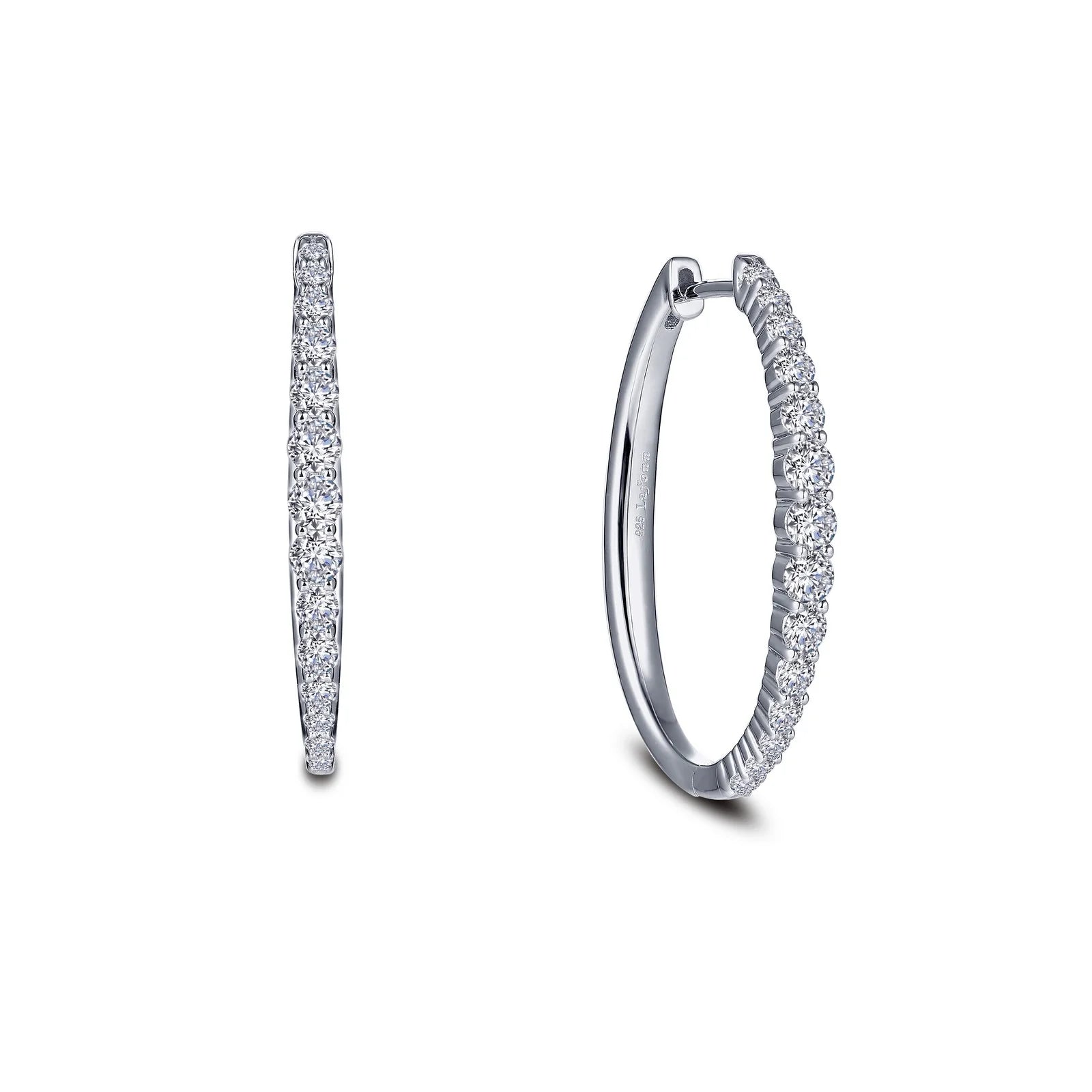 Screw Back Drop Earrings for Security -28.5 mm x 23 mm Oval Hoop Earrings