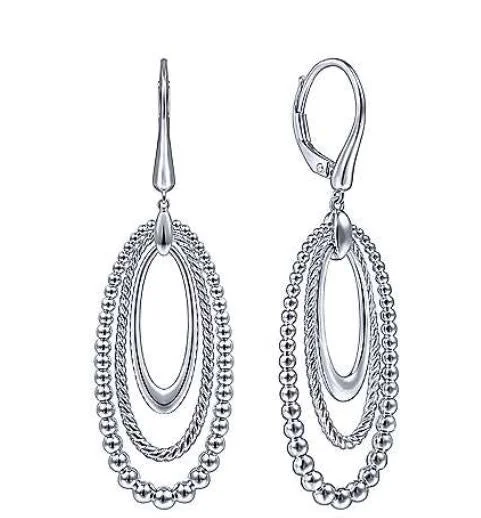 Vintage Drop Earrings with Patina -925 Sterling Silver Drop Earrings