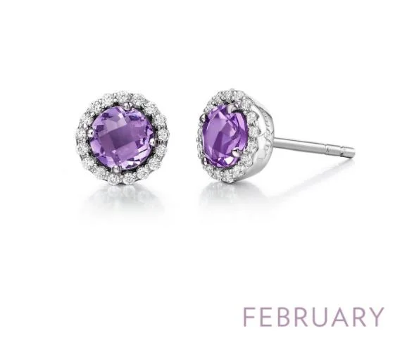 Heart Shaped Drop Earrings for Love -February Birthstone Earrings