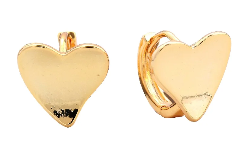 Large Drop Earrings for Statement -DJE310805 14K Crushed Heart Post Earrings