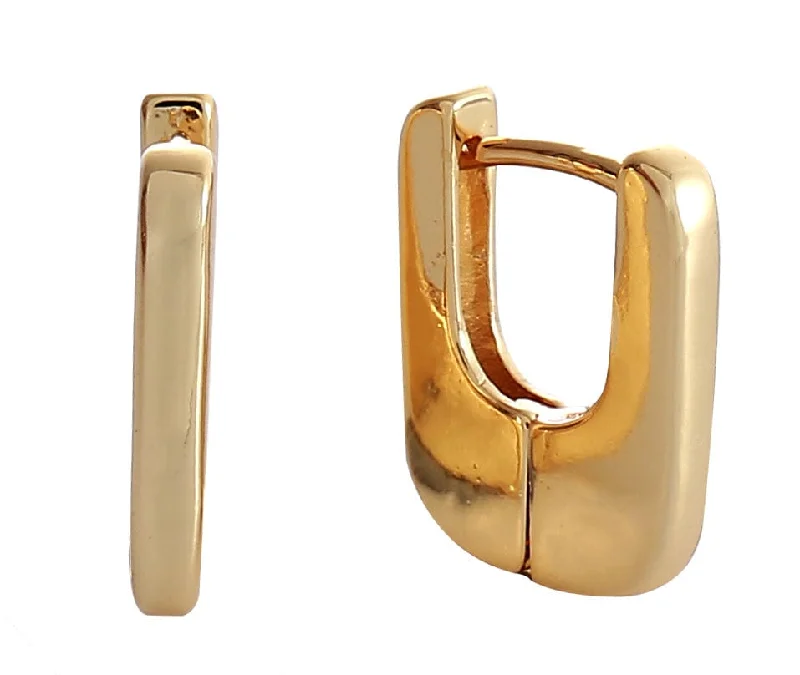 Drop Earrings for Mother's Day -DJE310823 14K Dipped Flat Square Hoop Earrings