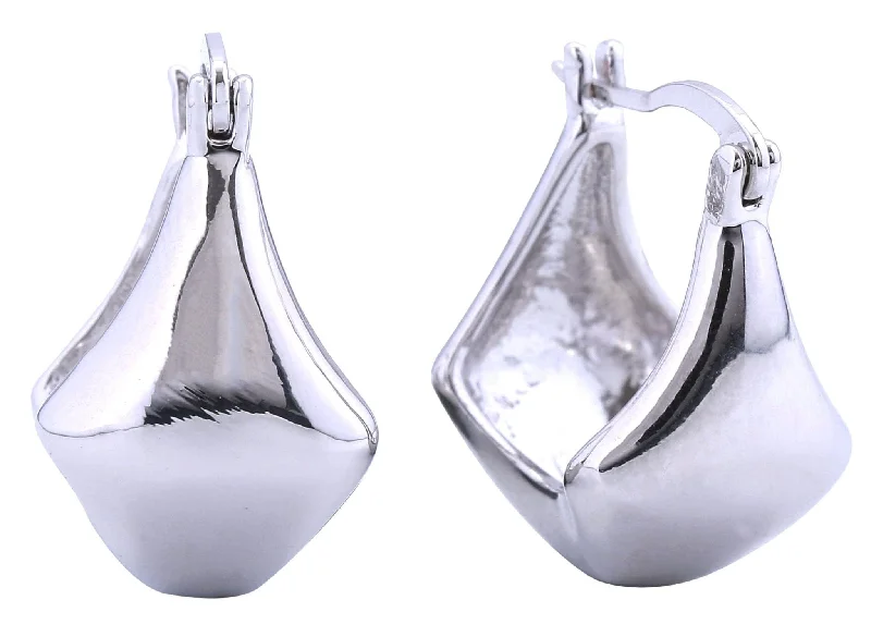 Triangular Drop Earrings for Edge -DJE310846 14K Symmetric Puff Hoop Pincatch Earrings