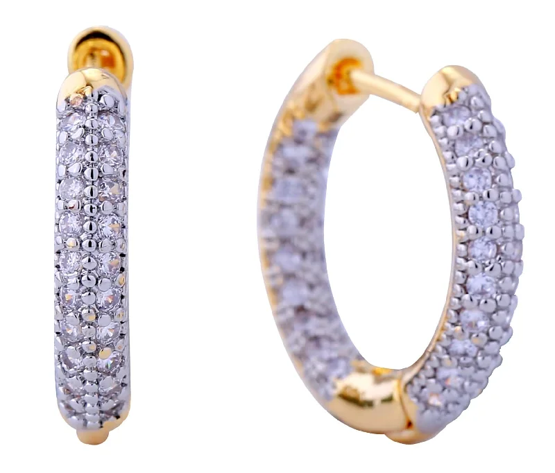 Drop Earrings for Graduation Day -DJE310867 14K Dipped Pave Micro CZ Hoop Earrings