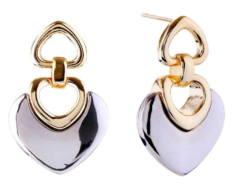 Star Shaped Drop Earrings for Charm -DJE310877 14K Dipped Lou Heart Post Earrings