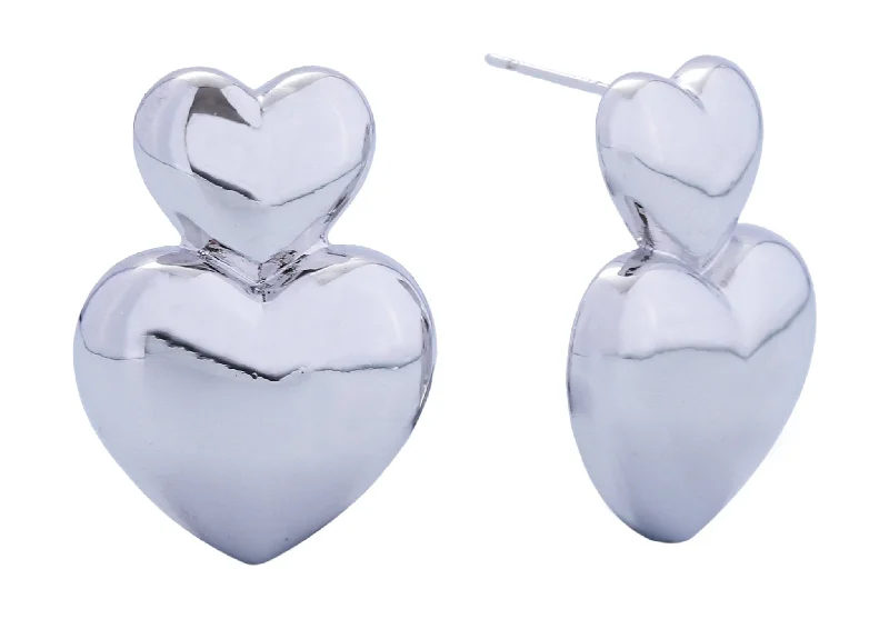 Gemstone and Diamond Drop Earrings for Opulence -DJE311077 14K Heart Drop Post Earrings