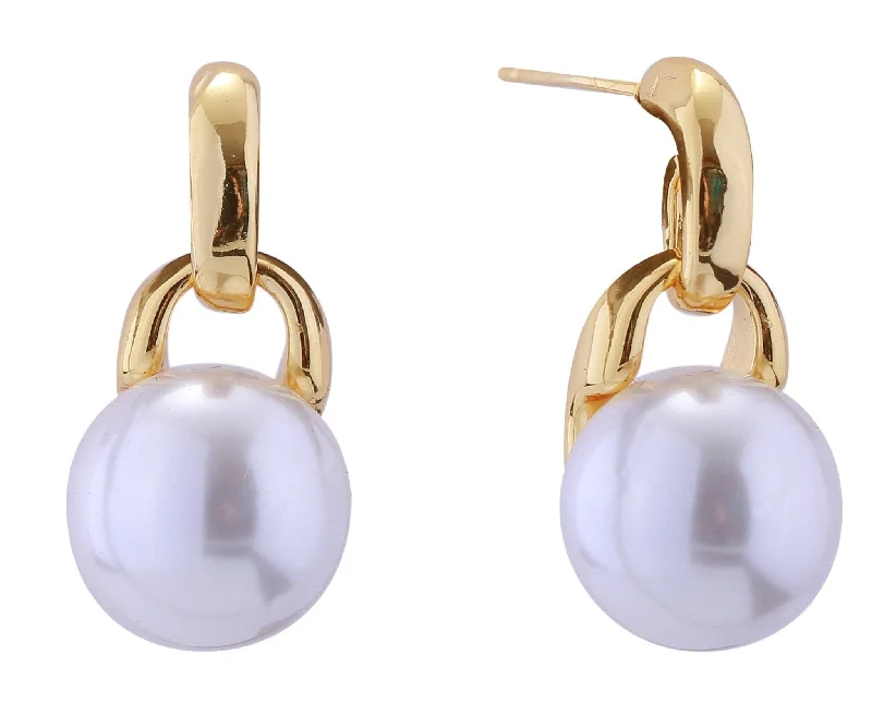 Detachable Drop Earrings with Charms -DJE310896 14K Dipped Pearl Drop Post Earrings