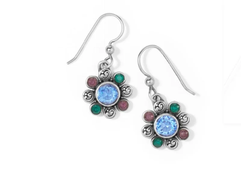 Drop Earrings for Formal Attire -Elora Gems Flower French Wire Earrings