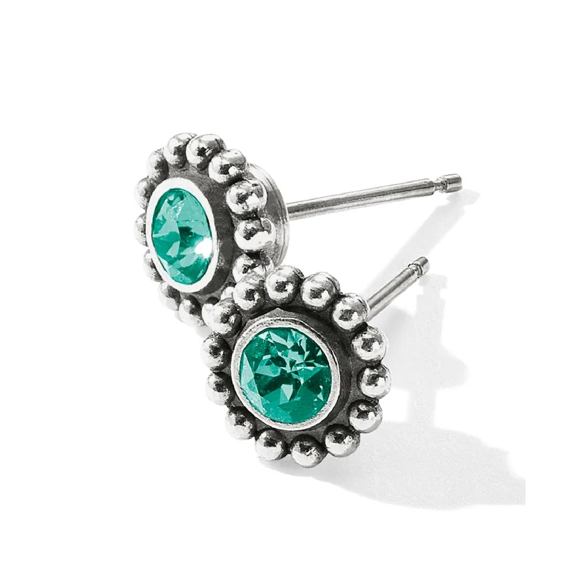 Oval Drop Earrings for Grace -Emerald Twinkle Mini Post Earrings-May