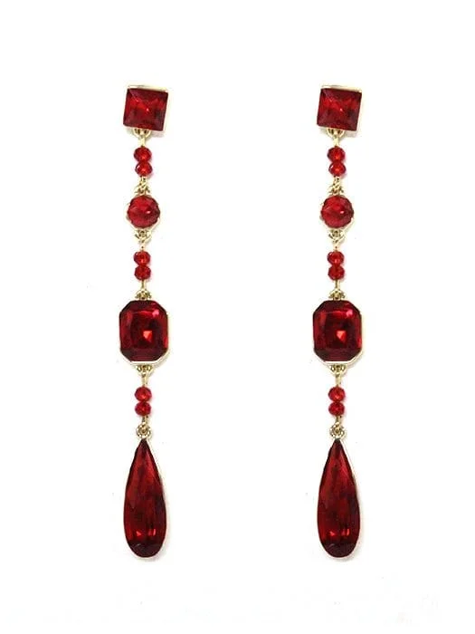 Oval Drop Earrings for Grace -HE2012 Gem Gemstone Long Dangle Earrings