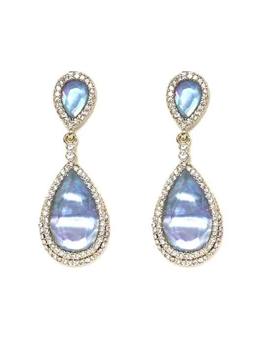 Heart Shaped Drop Earrings for Love -HE2023 Gemstone CZ Teardrop Dangle Earrings