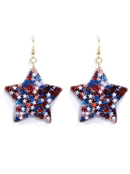 Drop Earrings for Anniversary -IE1365 America Themed Star Earrings