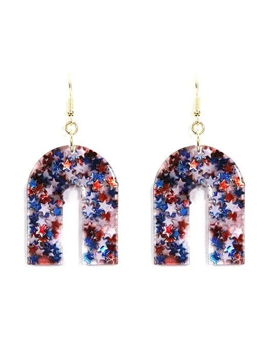 Drop Earrings for Christmas Party -IE1369 America Themed Horseshoe Earrings