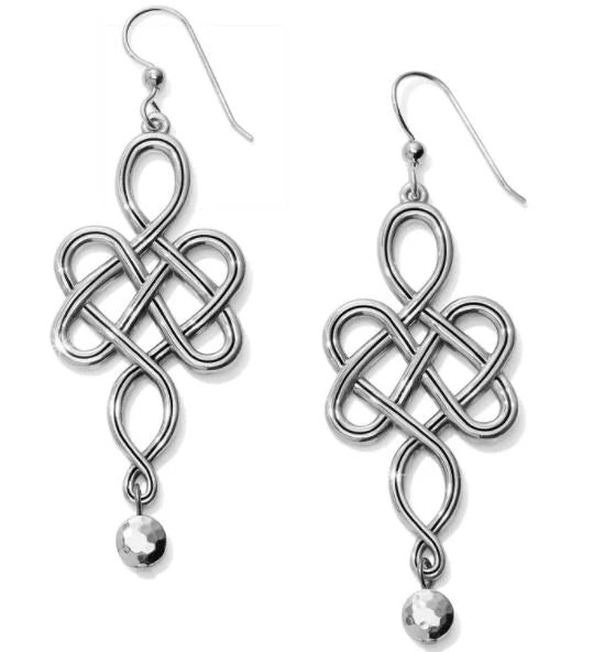 Drop Earrings with Filigree Work -Interlok Endless Knot French Wire Earrings From the Interlok Collection