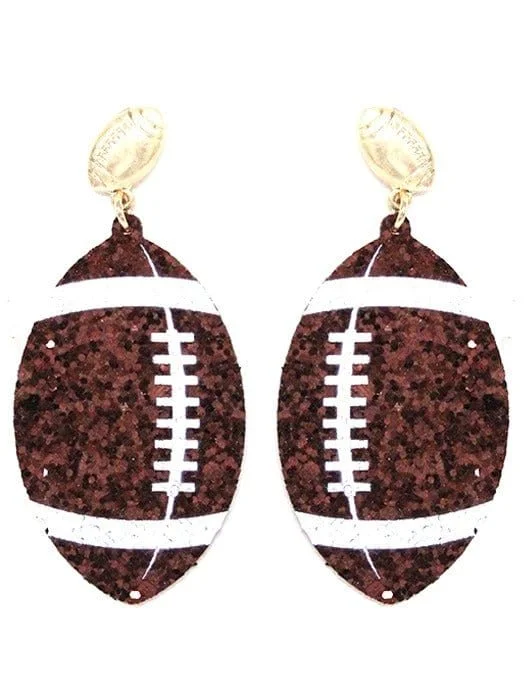 Crystal Drop Earrings for Sparkle -KE8491 Shimmer Football Earrings