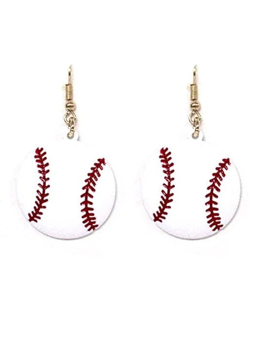 Drop Earrings with Filigree Work -KE8626 Baseball Dangle Earrings